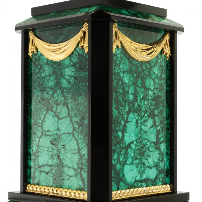 Письменный набор "Президентский" из малахита с лампой