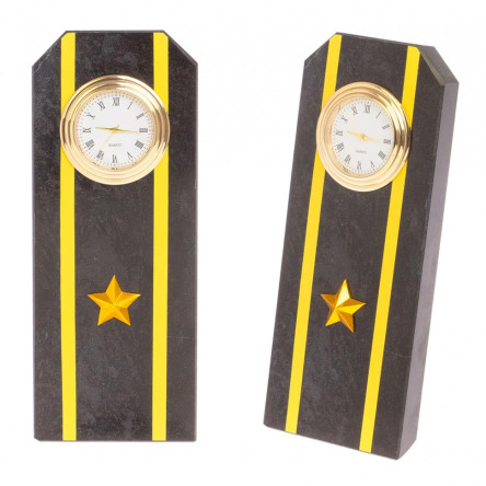 Часы "Погон майор ВМФ / Капитан 3-го ранга" камень змеевик