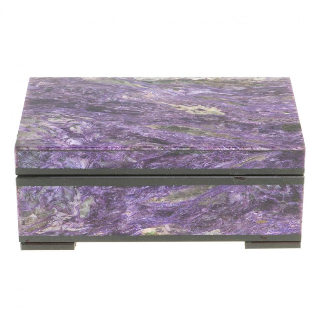 Каменная шкатулка из чароита 10х6х4 см