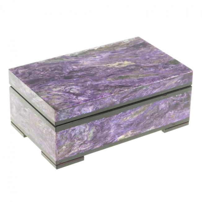 Каменная шкатулка из чароита 10х6х4 см