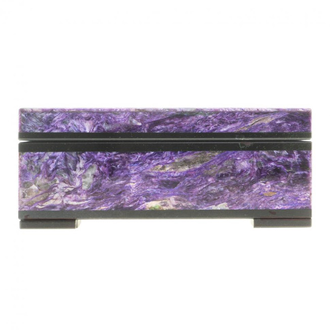 Каменная шкатулка из чароита 10х6х4 см