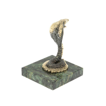 Статуэтка из бронзы &quot;Кобра&quot; на шабровском змеевике