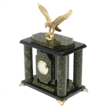 Часы "Орёл" из баженовского змеевика