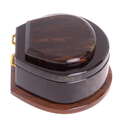 Шкатулка из камня обсидиан "Ракушка" 12х10х5,5 см