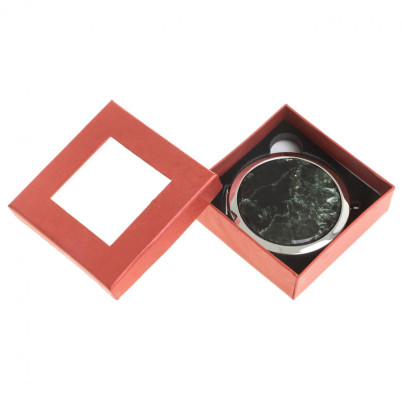 Зеркало круглое из камня серафинит цвет серебро