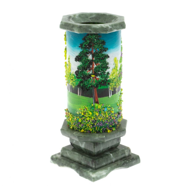 Ваза "Лето" из змеевика 8х8х17,5 см