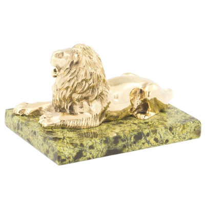 Статуэтка &quot;Лев&quot; из бронзы и змеевика