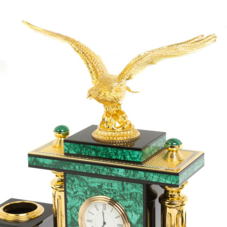 Настольный прибор "Орел" из малахита Златоуст