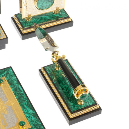 Настольный прибор "Орел" из малахита Златоуст