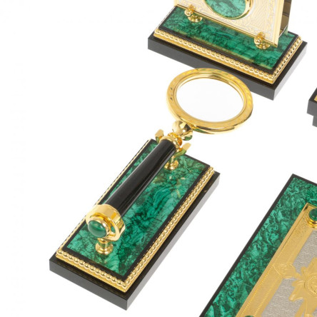 Настольный прибор "Орел" из малахита Златоуст