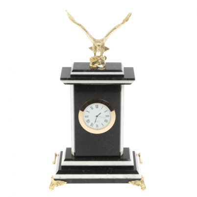 Часы &quot;Горный орел&quot; из змеевика и мрамора