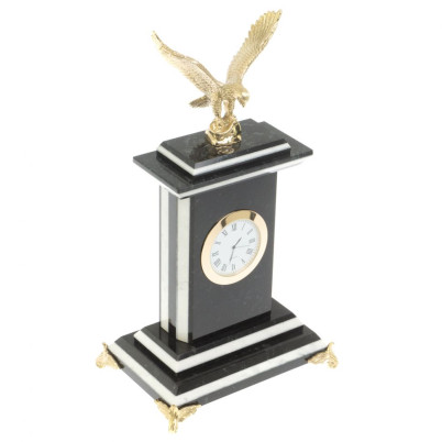 Часы &quot;Горный орел&quot; из змеевика и мрамора