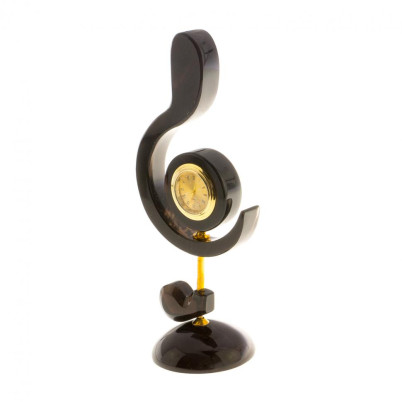 Часы из черного обсидиана &quot;Скрипичный ключ&quot;