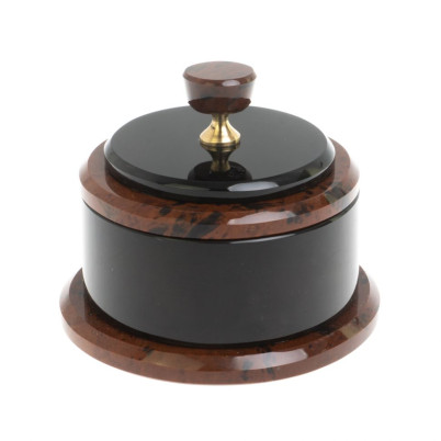 Шкатулка круглая из обсидиана 9,5х9,5х9,5 см