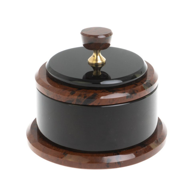 Шкатулка круглая из обсидиана 9,5х9,5х9,5 см