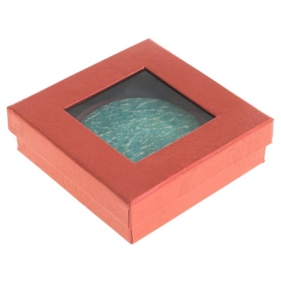 Зеркало круглое из камня амазонит цвет серебро