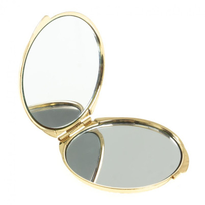 Зеркальце круглое из малахита цвет золото