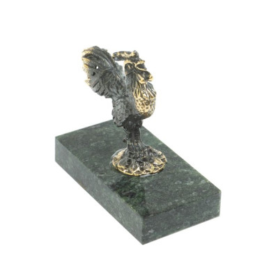 Статуэтка из бронзы и змеевика &quot;Петушок&quot;