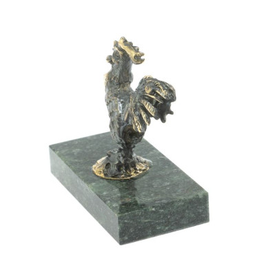 Статуэтка из бронзы и змеевика &quot;Петушок&quot;