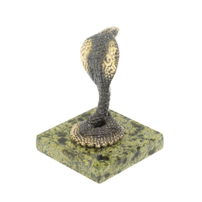 Статуэтка из бронзы &quot;Кобра&quot; на змеевике