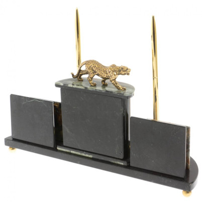 Настольный прибор "Гепард" из офиокальцита