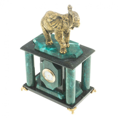 Часы &quot;Индийский слон&quot; камень змеевик