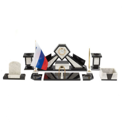 Настольный набор "Алмаз" из мрамора