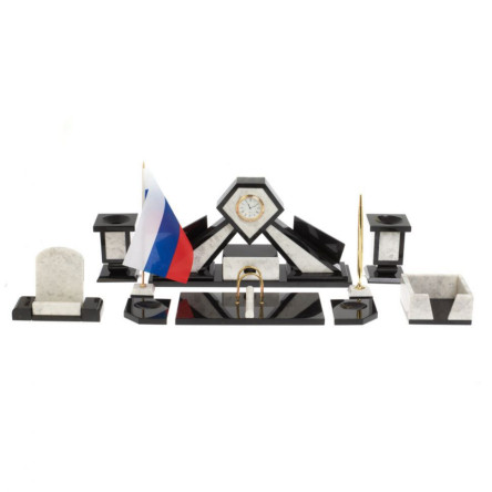 Настольный набор "Алмаз" из мрамора