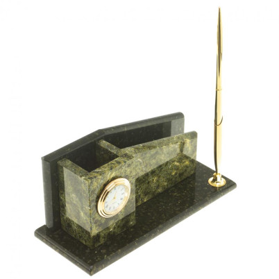 Мини-набор с часами камень змеевик