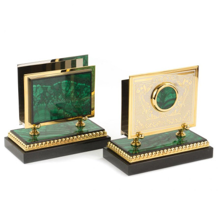 Настольный набор "Орел" из малахита