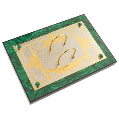 Настольный набор "Орел" из малахита