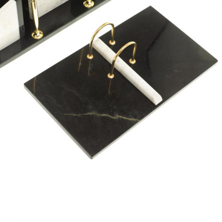 Письменный набор "Канцелярский" с часами камень мрамор