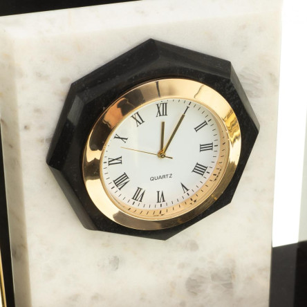 Письменный набор "Канцелярский" с часами камень мрамор