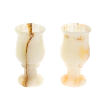 Набор рюмок из оникса в футляре 2 шт 20 мл 3,8х7 см (1,5х3)