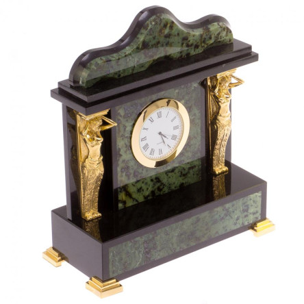 Часы "Кариатида" нефрит бронза 21х9х22,5 см