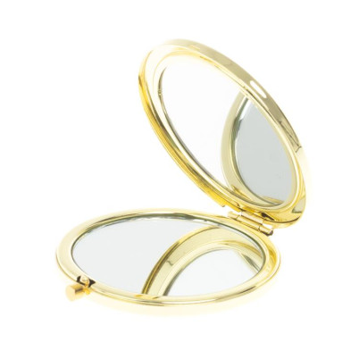 Зеркало круглое из камня голубой апатит цвет золото