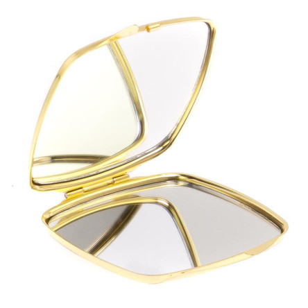 Зеркало складное карманное из малахита цвет золото