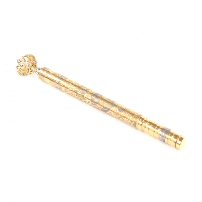 Подарочная шариковая ручка &quot;Герб России&quot; в деревянном футляре Златоуст