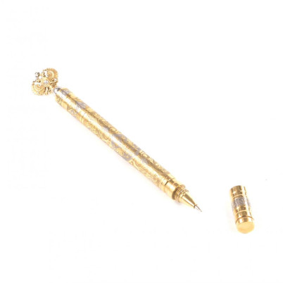 Подарочная шариковая ручка &quot;Герб России&quot; в деревянном футляре Златоуст