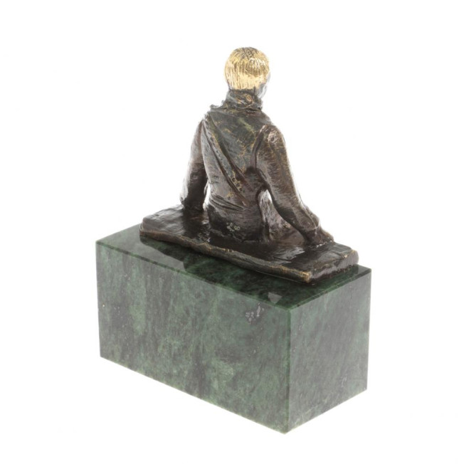 Статуэтка &quot;Монтажник&quot; змеевик бронза 6х3х7,5 см