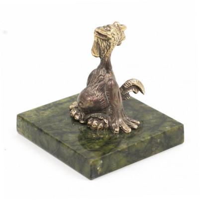 Статуэтка &quot;Петух обжора&quot; бронза змеевик