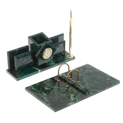 Письменный прибор &quot;Менеджер&quot; камень шабровский змеевик