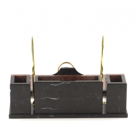 Письменный набор "Щит" из камня лемезит