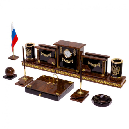 Настольный набор из обсидиана "Королевский"