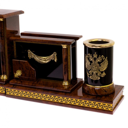 Настольный набор из обсидиана "Королевский"