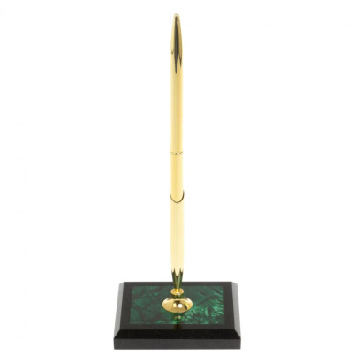 Подставка под ручку из малахита 6,5х6,5х19,5 см