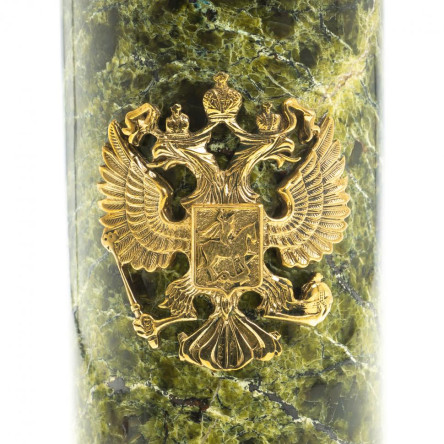 Настольные часы "Корона" камень змеевик бронза