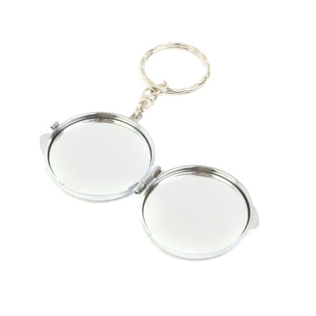 Складное зеркало брелок тигровый глаз круглое