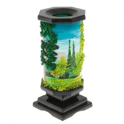 Ваза "Лето" из черного змеевика 8х8х17,5 см