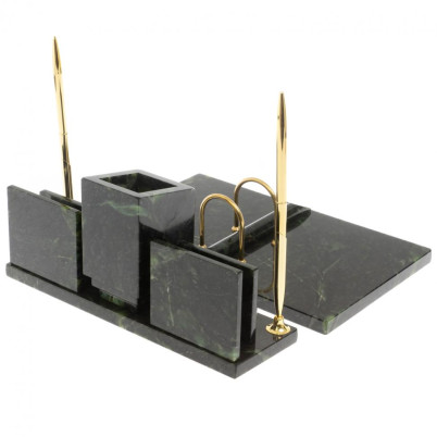 Письменный набор &quot;Менеджер&quot; шабровский змеевик с гербом РФ